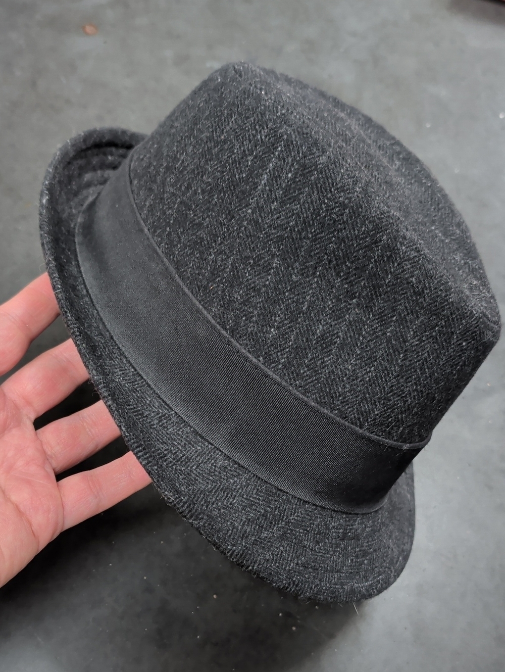 All American Stetson Classic Charcoal Wool Fedora with Ribbon Band